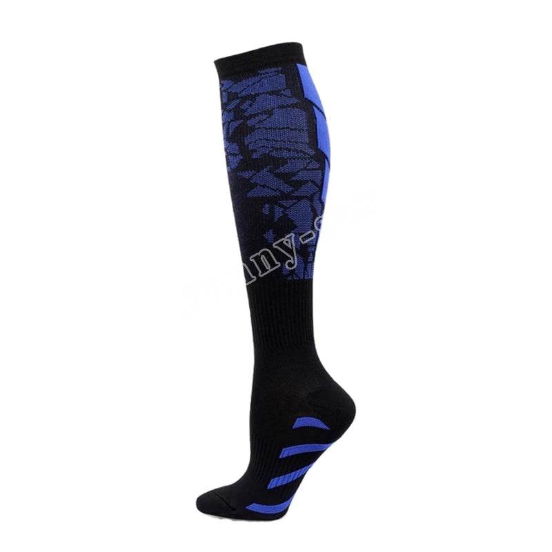 Compression Socks Running Sports Socks Medical Nursing 20-30mmhg for Flight Travel Pregnancy Edema Diabetes Varicose Veins Socks YS001-173-Blue