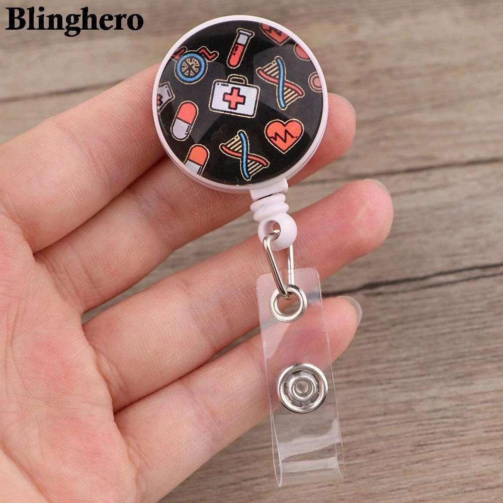 CB693 Grey's Anatomy Cartoon Pattern Retractable Nurse Badge Reel Holder Doctor Student ID Card Holder Exhibition Holder