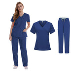 Women's Clinical Joggers Scrub Suit Medical Uniform Sets Navy
