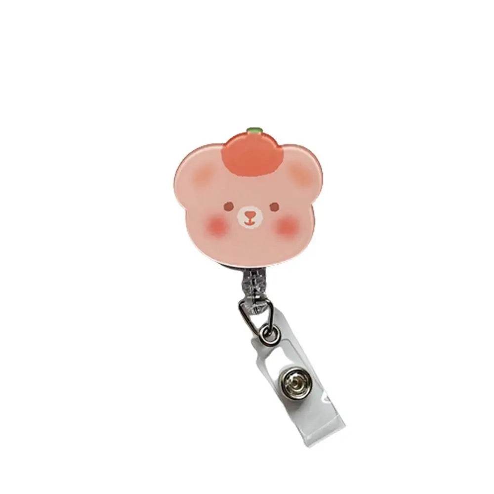 Bear Design 360° Rotating Retractable Badge Reel Clip for Nurses, Doctors, and School Supplies A