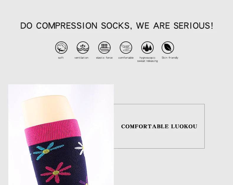 Compression Socks Medical Nusing Edema Diabetes Varicose Veins Women Men Cycling Socks 20-30 MmHg Sports Stockings