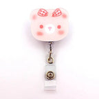 Bear Design 360° Rotating Retractable Badge Reel Clip for Nurses, Doctors, and School Supplies G