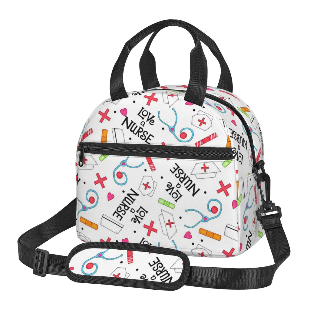 Keep your food fresh and fun with this delightful insulated lunch bag adorned with cute nurse-themed prints 19