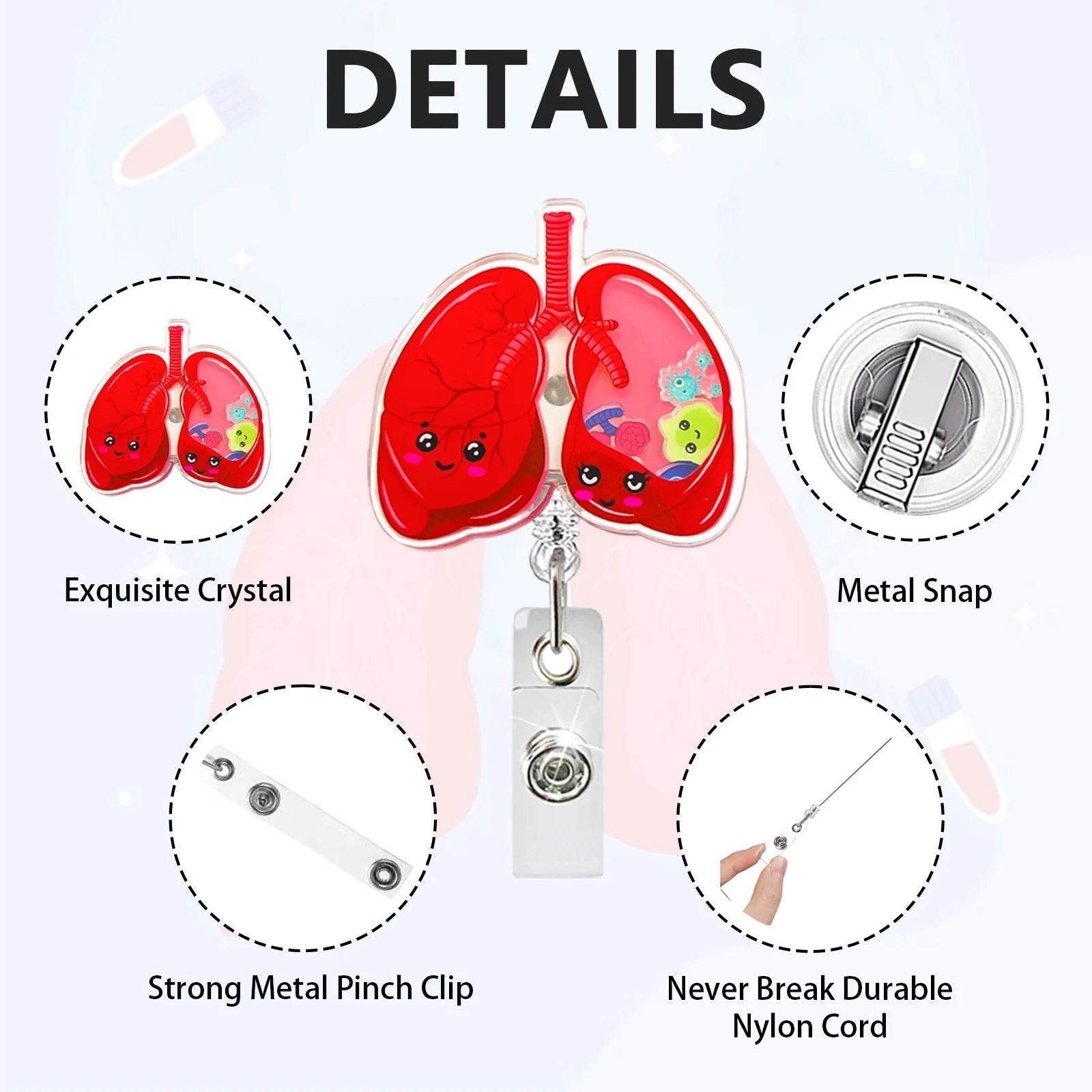 Badge Reel Lightweight Retractable Badge Clip Id Card Holder