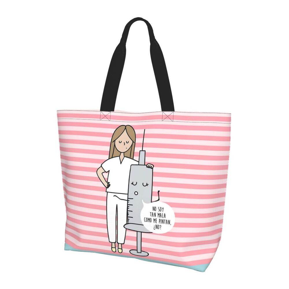Spacious Eco-Friendly Healthcare Tote Bag with Durable Handles and Secure Zipper Closure