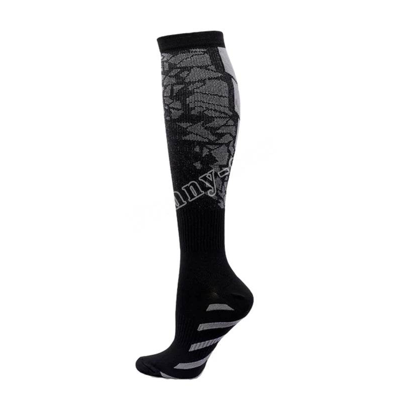 Compression Socks Running Sports Socks Medical Nursing 20-30mmhg for Flight Travel Pregnancy Edema Diabetes Varicose Veins Socks YS001-173-Deep Gray