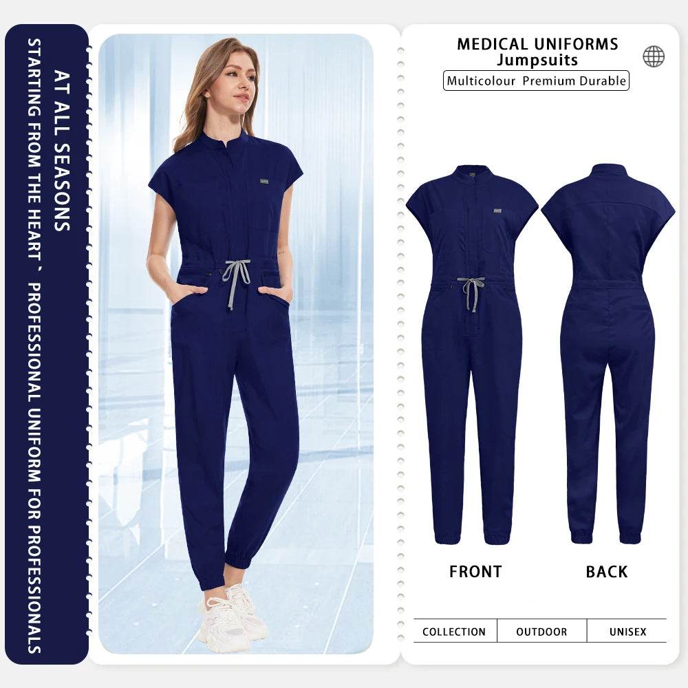 Women's Uniforms, Lab Coat, Healthcare Medical Workwear, Surgical Jumpsuits, Nurse Uniforms Navy blue