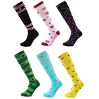Elastic Compression Socks Knee High Funny Pattern Pressure Stockings Breathable Reducing Swelling Varicose Veins Socks Pregnancy