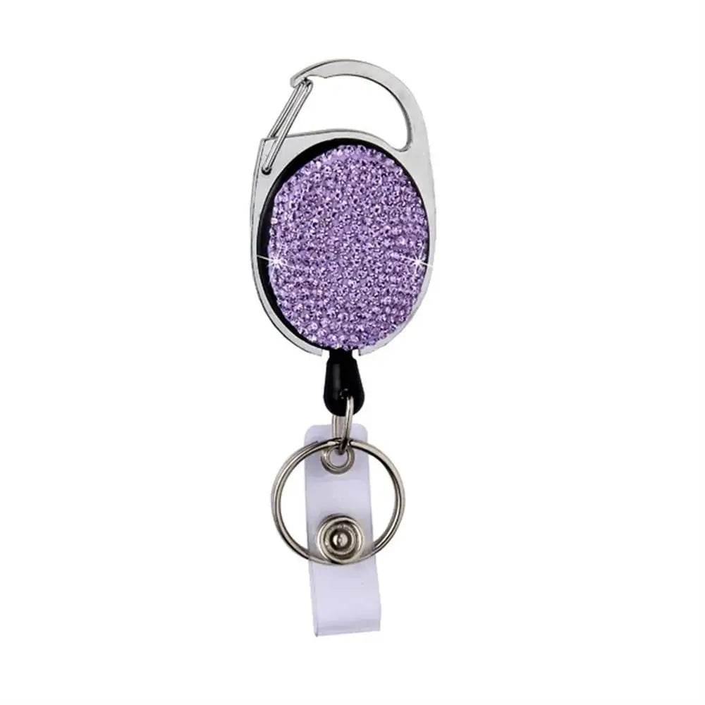 Stunning Color Crystal Rhinestones Badge Reel Purple