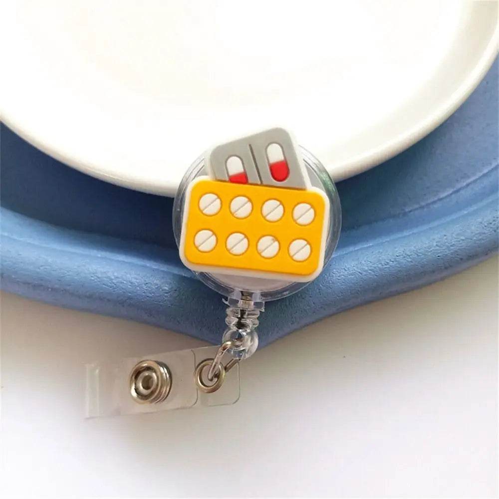 ID Card Holder Nurse Badge Reel Name Tag Chest Card Retractable Badge Holder Exhibition Card Work Card Easy Pull Buckle 10