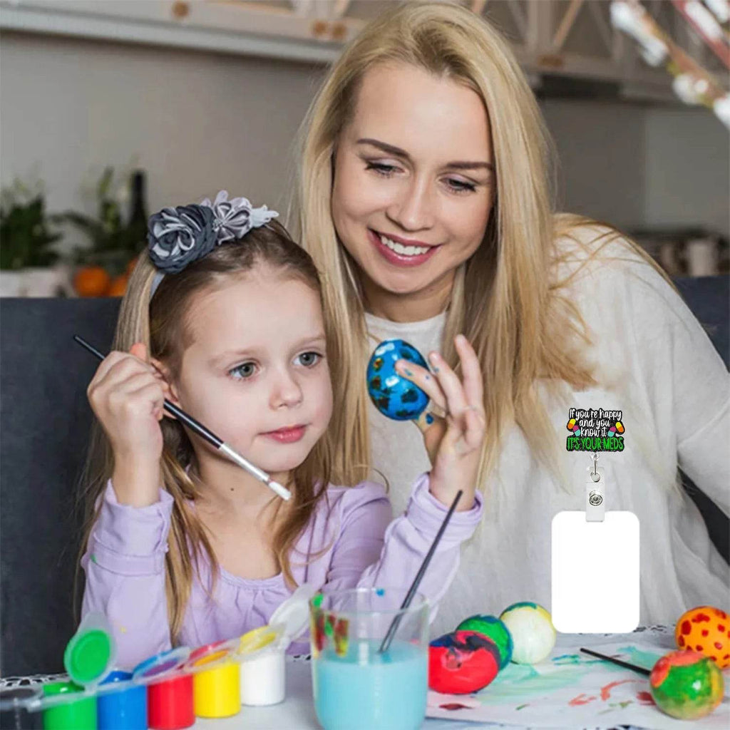 New Design 1 Piece Glitter Retractable Nurse Badge Reel Inspiring Phrase Name Tag ID Card Holder Lanyard School Office Supply