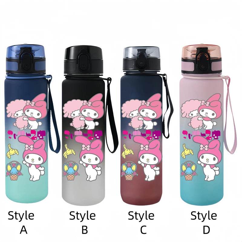 Sanrio 650ml Cartoon-Themed Portable Water Bottle – Large Capacity, Leak-Proof Plastic SA9
