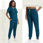 Unisex Medical Scrubs - Soft Fabric Clinical Workwear for Healthcare Vibes 42032-Caribbean Blue