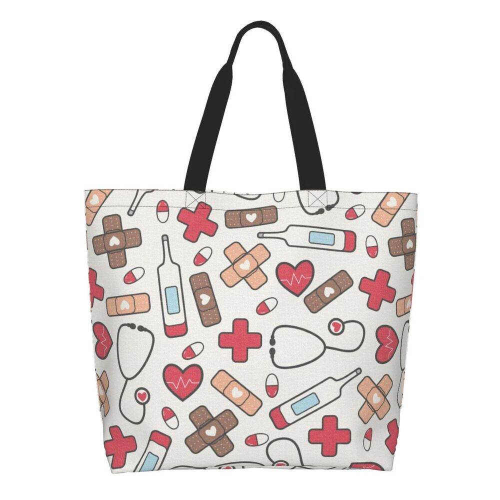 Spacious Eco-Friendly Healthcare Tote Bag with Durable Handles and Secure Zipper Closure