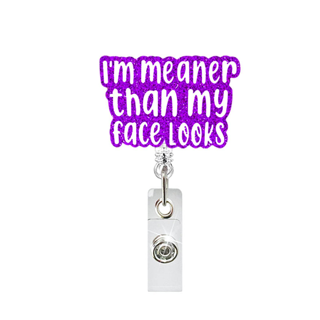 New Design 1 Piece Glitter Retractable Nurse Badge Reel Inspiring Phrase Name Tag ID Card Holder Lanyard School Office Supply