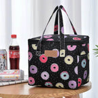 Portable Lunch Bag New Thermal Insulated Lunch Box Tote Cooler Functional Handbag Student Bento Pouch School Food Storage Bags Donut