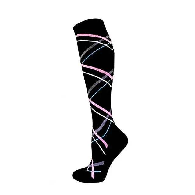 Compression Socks For Men Women To Resist Fatigue Varicose Edema Knee Height Of 20-30mmHg Running Basketball Hiking Sports Socks