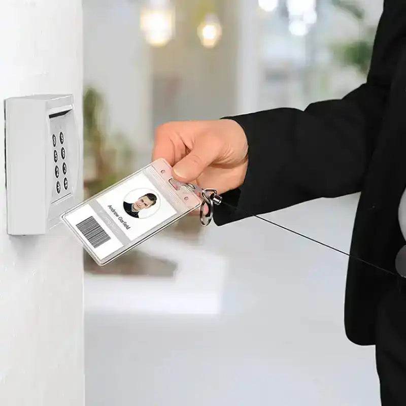 1pcs Extendable Metal Key Chain Ring Belt Clip Pull Keyring Retracting ID Card Lanyards Id Badge Holder Badge Clip