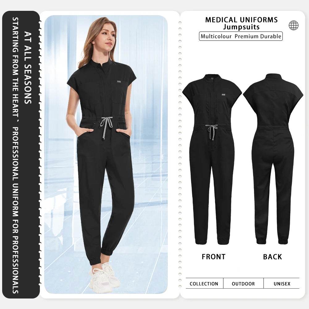 Women's Uniforms, Lab Coat, Healthcare Medical Workwear, Surgical Jumpsuits, Nurse Uniforms Black