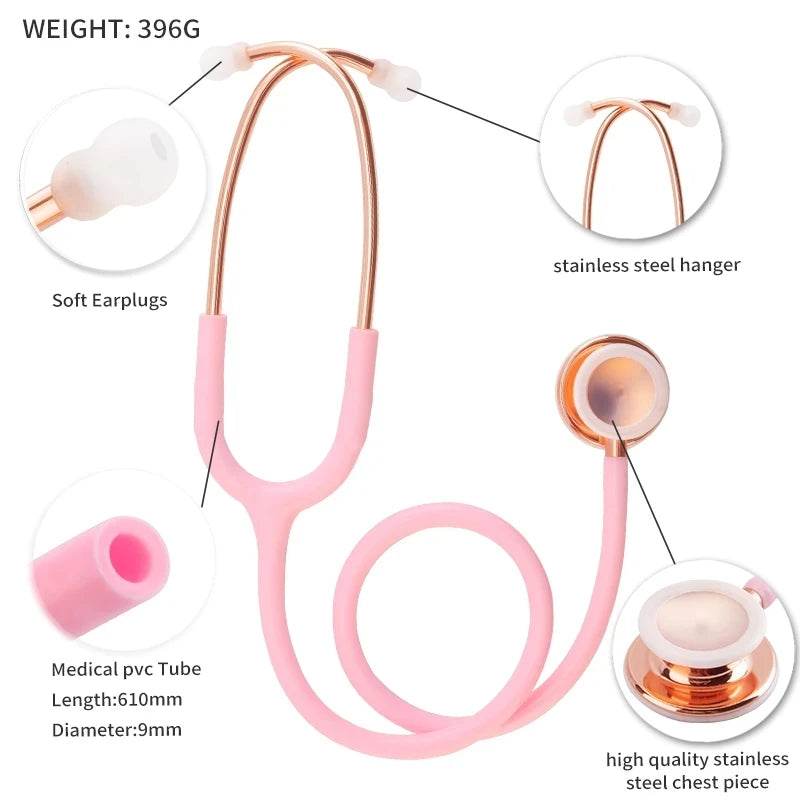 Classic Professional Pink Cardiology Estetoscopio Double Head Cute Medical Doctor Nurse Student Physician Clinical Stethoscope