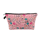 Nurse Pink Ribbon Life Cosmetic Bag Gift for Women Make Up Bag Travel Cosmetic Organizer Toiletry Bag Pencil Case Red