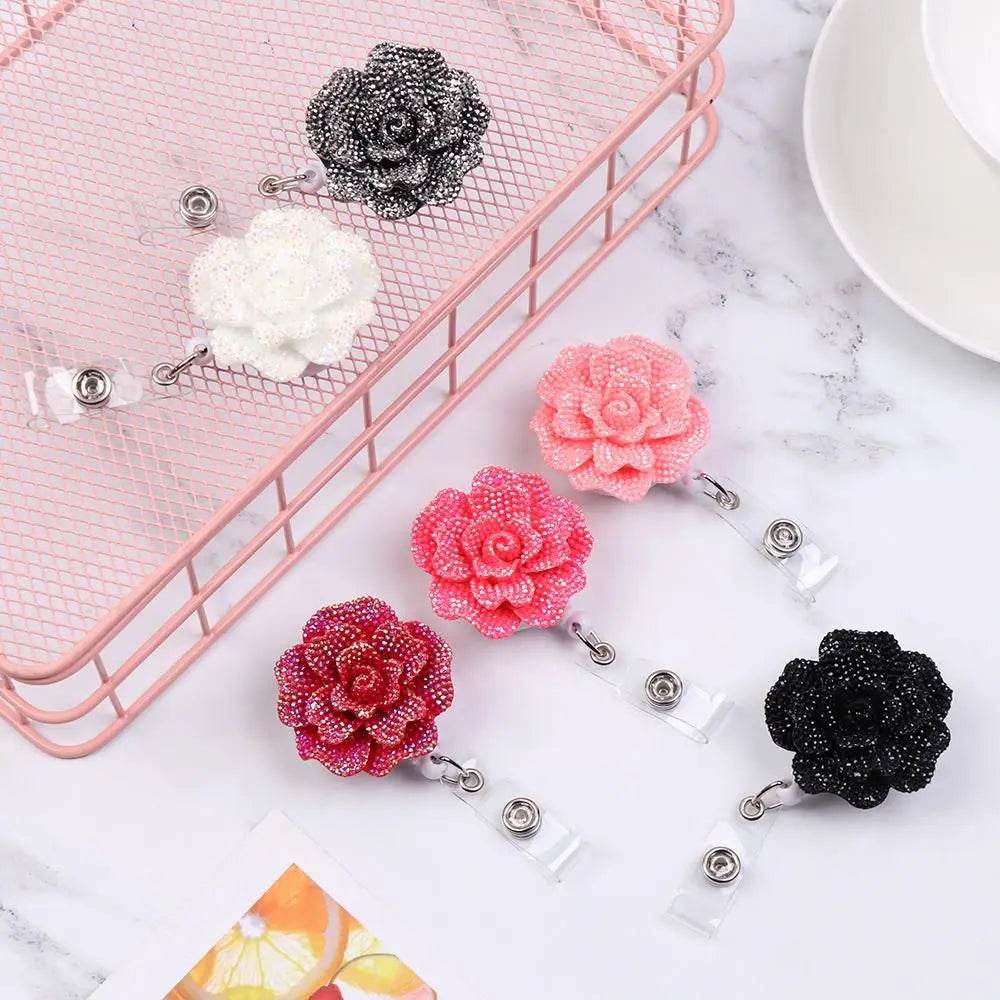 New Rose Shape Design Badge Resin Retractable Nurse ID Card