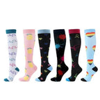 6 Pairs of Men and Women Compression Socks - Ideal for Running, Soccer, and Everyday Comfort!