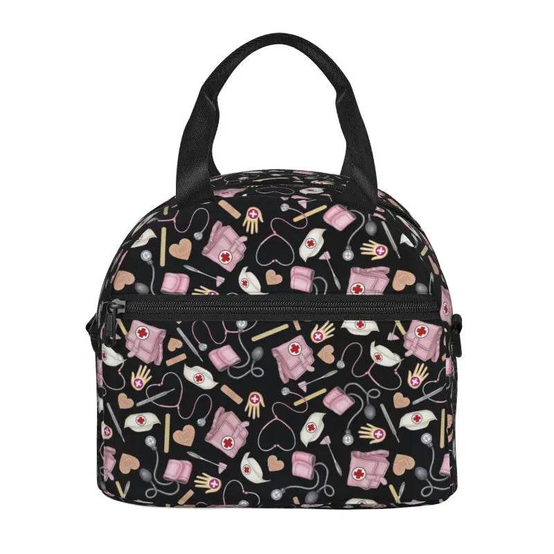 Healthcare inspired, Insulated Lunch Bag Women Thermal Lunch Box Portable Tote Cooler Handbag Bento Pouch Container with Shoulder Strap