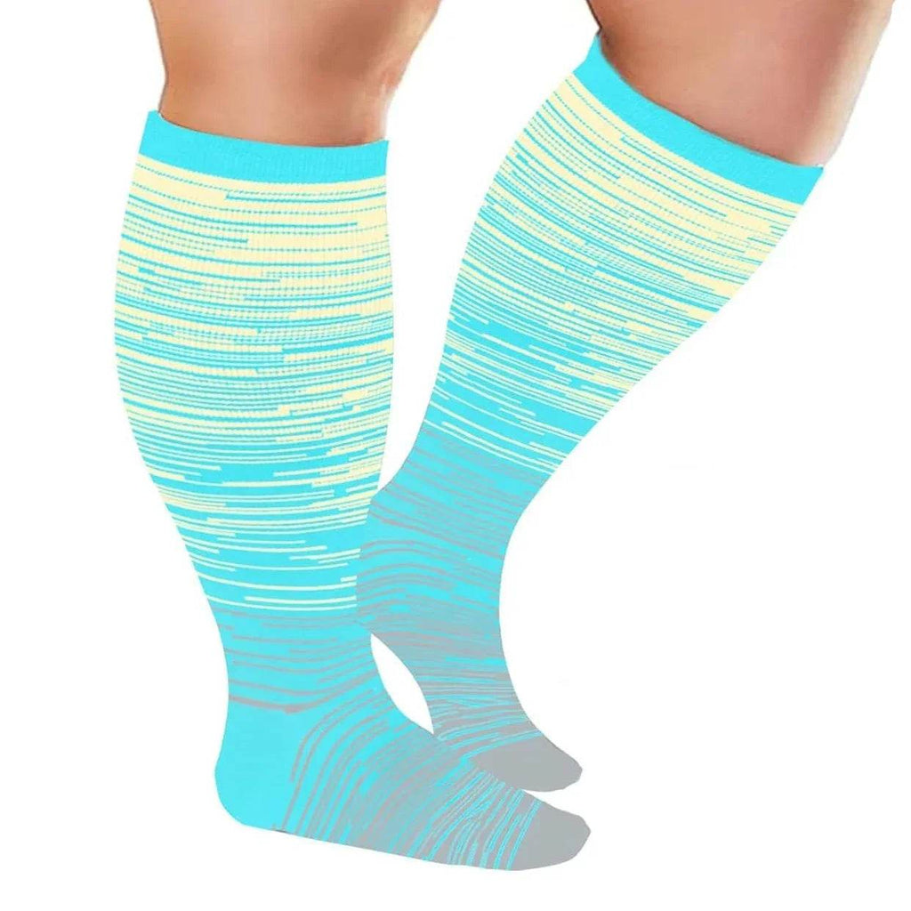 Plus Size Compression Socks for Women&Men Compression Socks 20-30 mmHg, Wide Calf Stockings Best Support for Running 1 Pair G