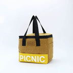 Portable Lunch Bag New Thermal Insulated Lunch Box Tote Cooler Functional Handbag Student Bento Pouch School Food Storage Bags ginger yellow