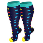 Plus Size Compression Socks for Women&Men Compression Socks 20-30 mmHg, Wide Calf Stockings Best Support for Running 1 Pair D