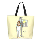 Spacious Eco-Friendly Healthcare Tote Bag with Durable Handles and Secure Zipper Closure