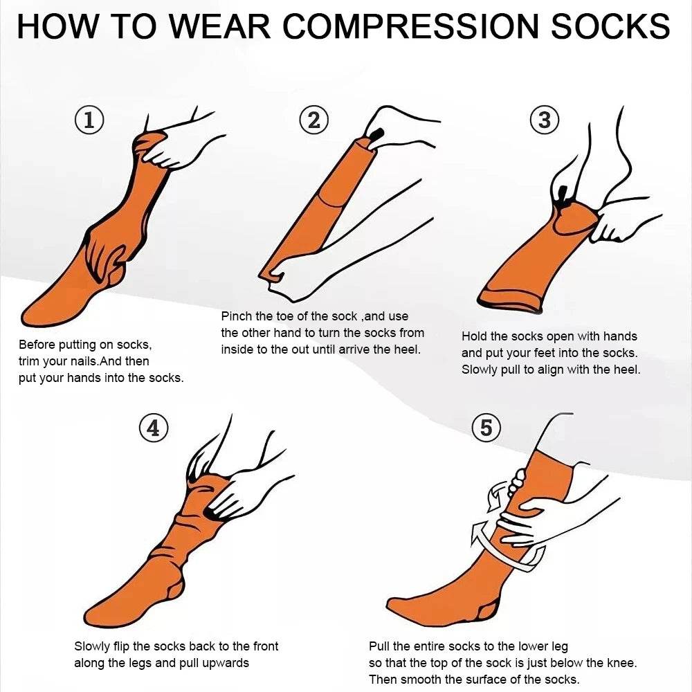 Compression Socks For Men Women With Varicose Veins Blood Circulation Sports Socks For Outdoor Hiking Exercise Running Cycling