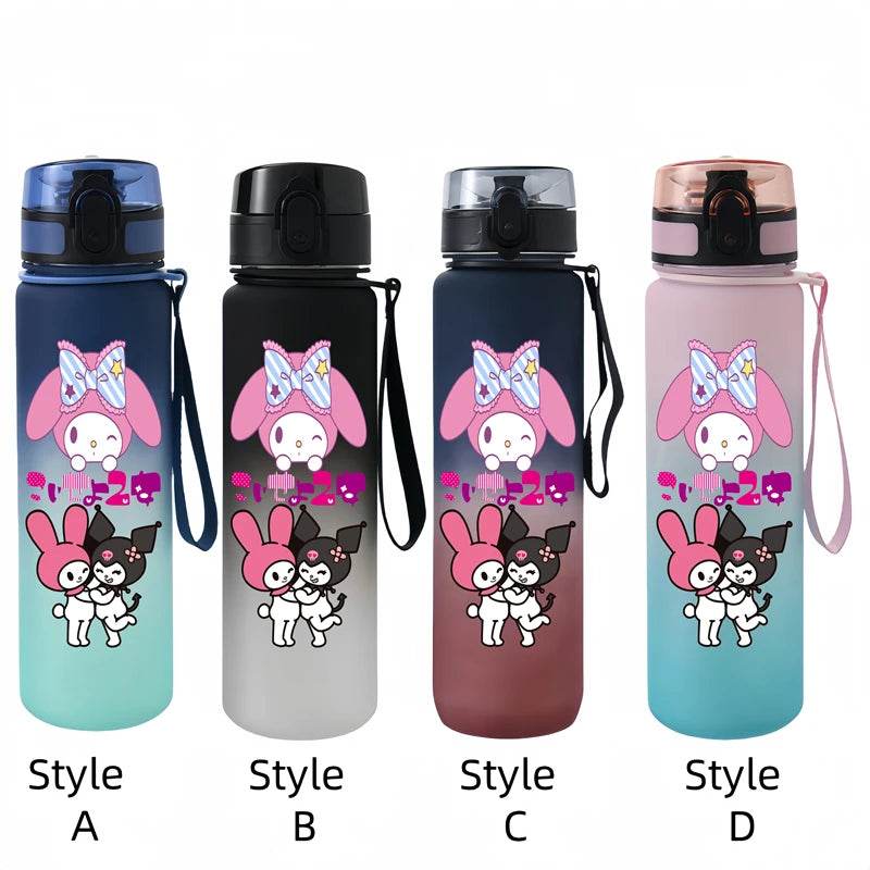 Sanrio 650ml Cartoon-Themed Portable Water Bottle – Large Capacity, Leak-Proof Plastic SA18