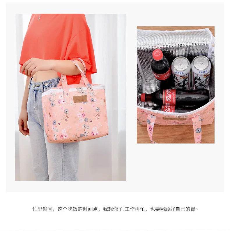 Portable Lunch Bag New Thermal Insulated Lunch Box Tote Cooler Functional Handbag Student Bento Pouch School Food Storage Bags