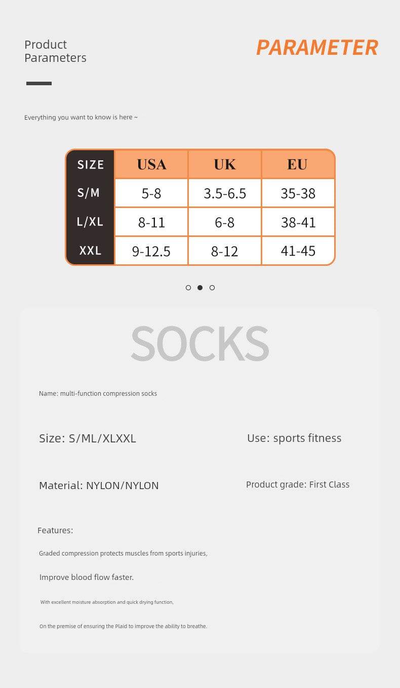 New Arrival Compression Socks Pressure Calf Socks Sports Long Socks for Running Nurse Socks Elastic Leggings Compression Stockings