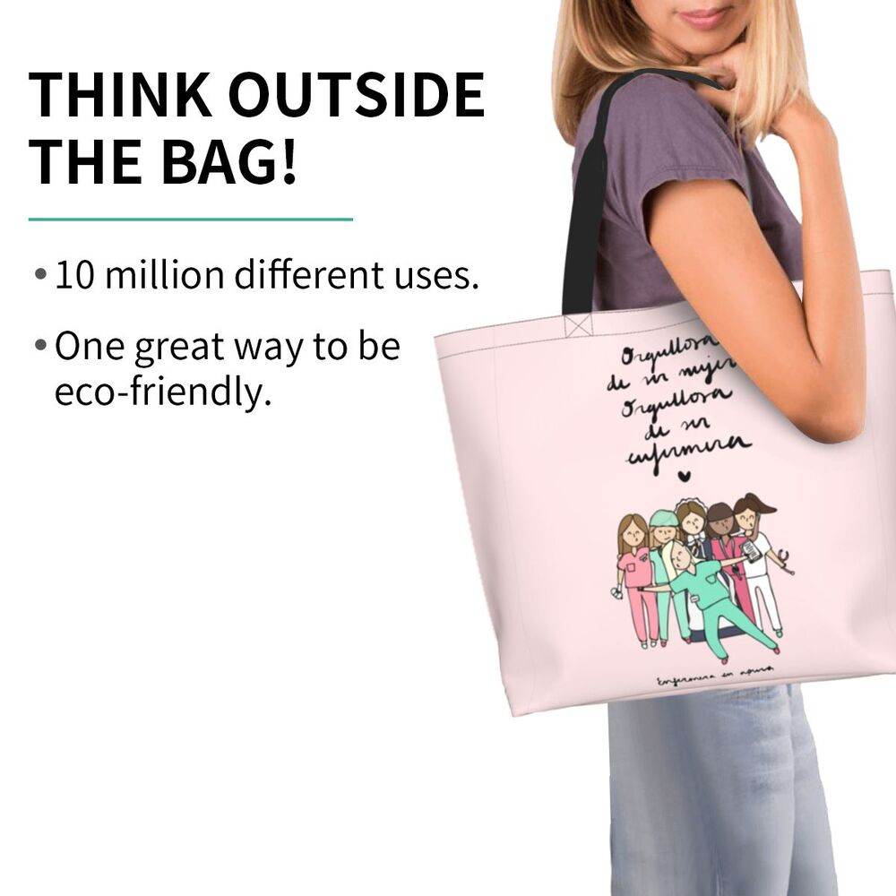 Spacious Eco-Friendly Healthcare Tote Bag with Durable Handles and Secure Zipper Closure