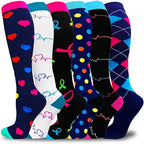 6 Pairs of Men and Women Compression Socks - Ideal for Running, Soccer, and Everyday Comfort! T-MIX006-1
