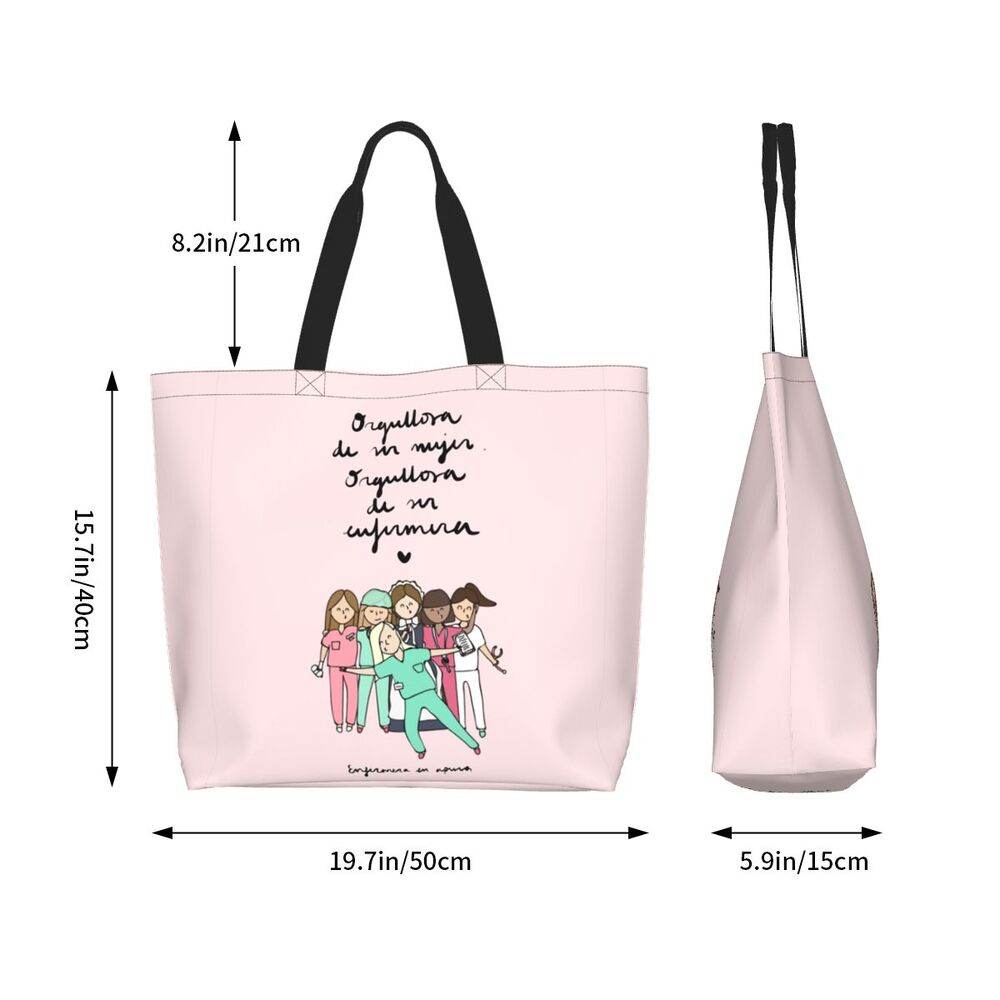 Spacious Eco-Friendly Healthcare Tote Bag with Durable Handles and Secure Zipper Closure