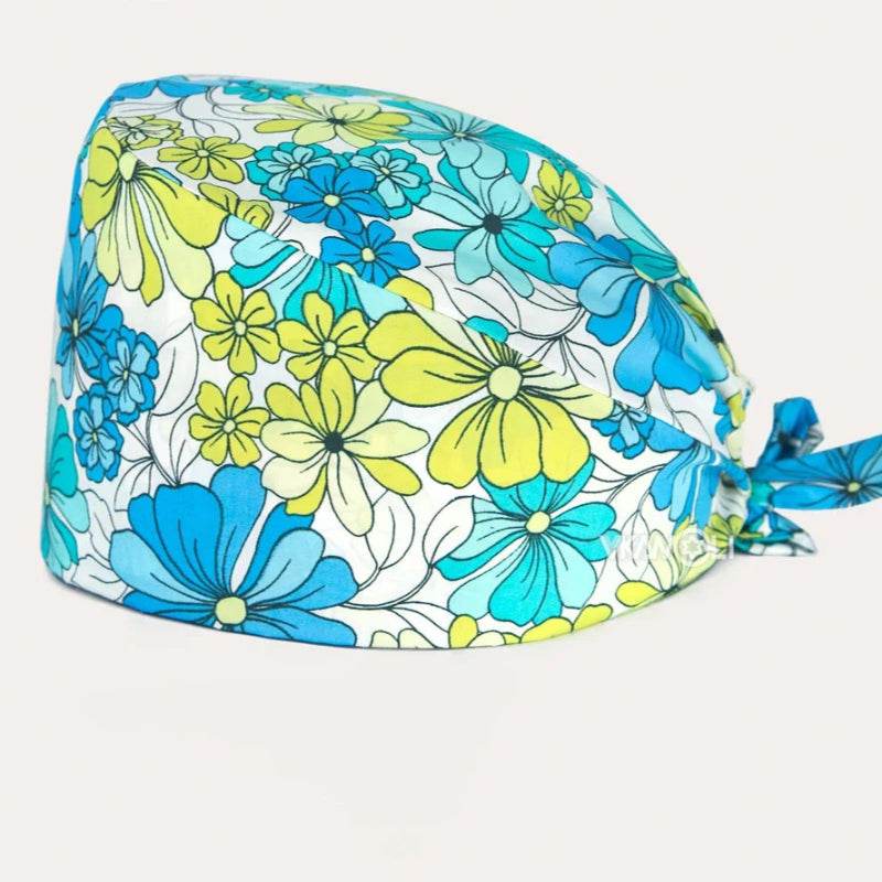 Check out these the Flower-Printed OR Caps! You know, because nothing says 'I'm a professional' like wearing a cap that looks like a garden party exploded on your head hat 16 One Size