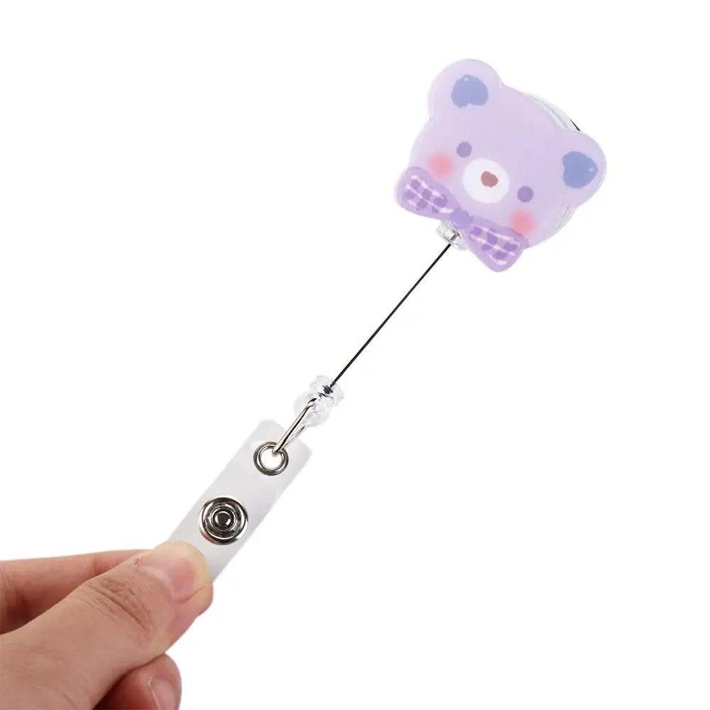 Bear Design 360° Rotating Retractable Badge Reel Clip for Nurses, Doctors, and School Supplies