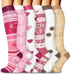 6 Pairs of Men and Women Compression Socks - Ideal for Running, Soccer, and Everyday Comfort!
