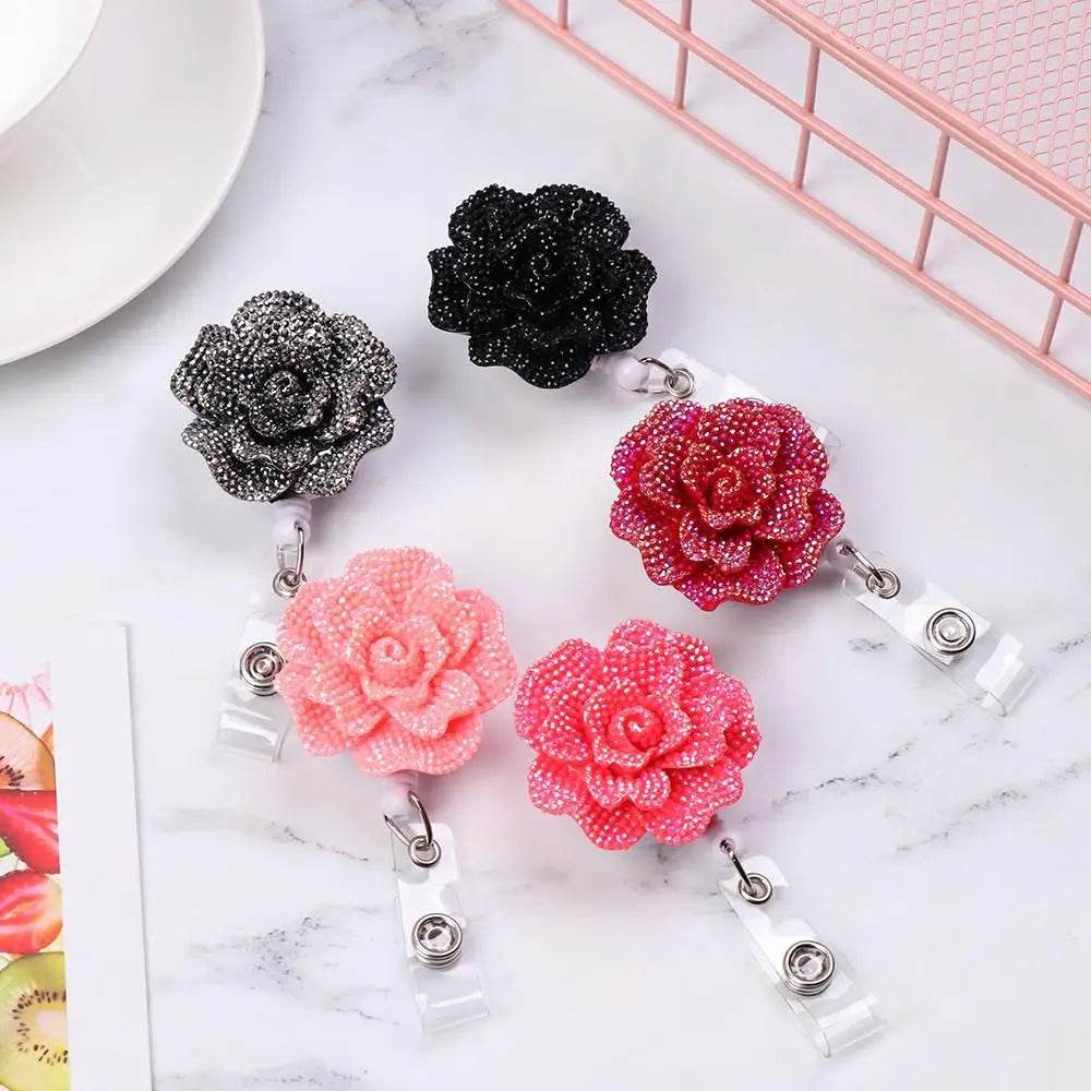 New Rose Shape Design Badge Resin Retractable Nurse ID Card