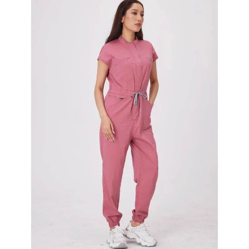 Wholesale Medical Apparel Scrub Uniform Women Short Sleeved Scrubs Jumpsuit Medical Hospital Clothing Scrub Uniforms with Pocket