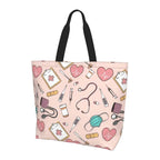 Spacious Eco-Friendly Healthcare Tote Bag with Durable Handles and Secure Zipper Closure