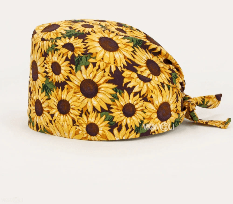 Check out these the Flower-Printed OR Caps! You know, because nothing says 'I'm a professional' like wearing a cap that looks like a garden party exploded on your head hat 15 One Size