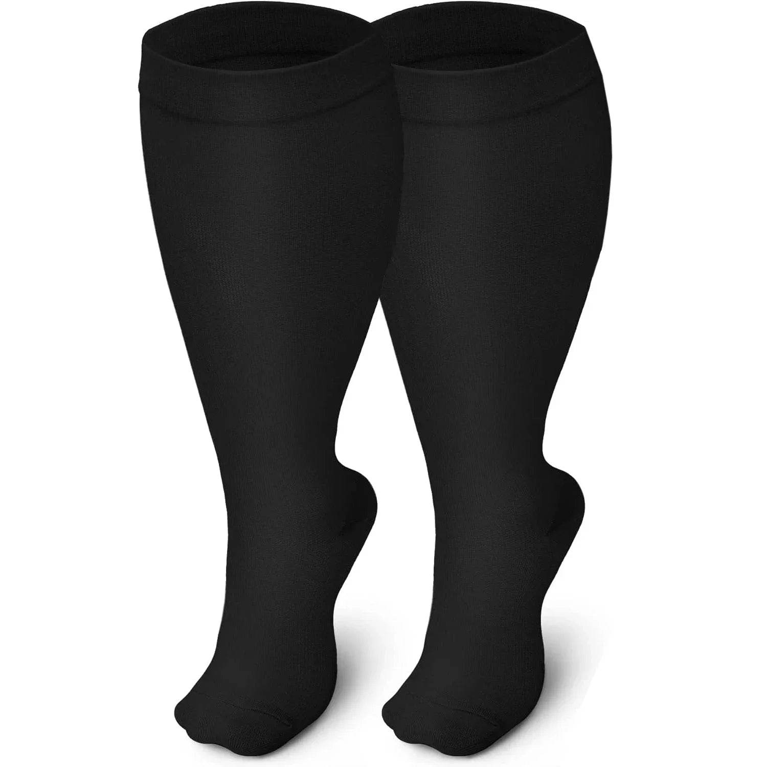 Plus Size Compression Socks for Women&Men Compression Socks 20-30 mmHg, Wide Calf Stockings Best Support for Running 1 Pair A