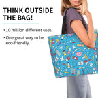Spacious Eco-Friendly Healthcare Tote Bag with Durable Handles and Secure Zipper Closure