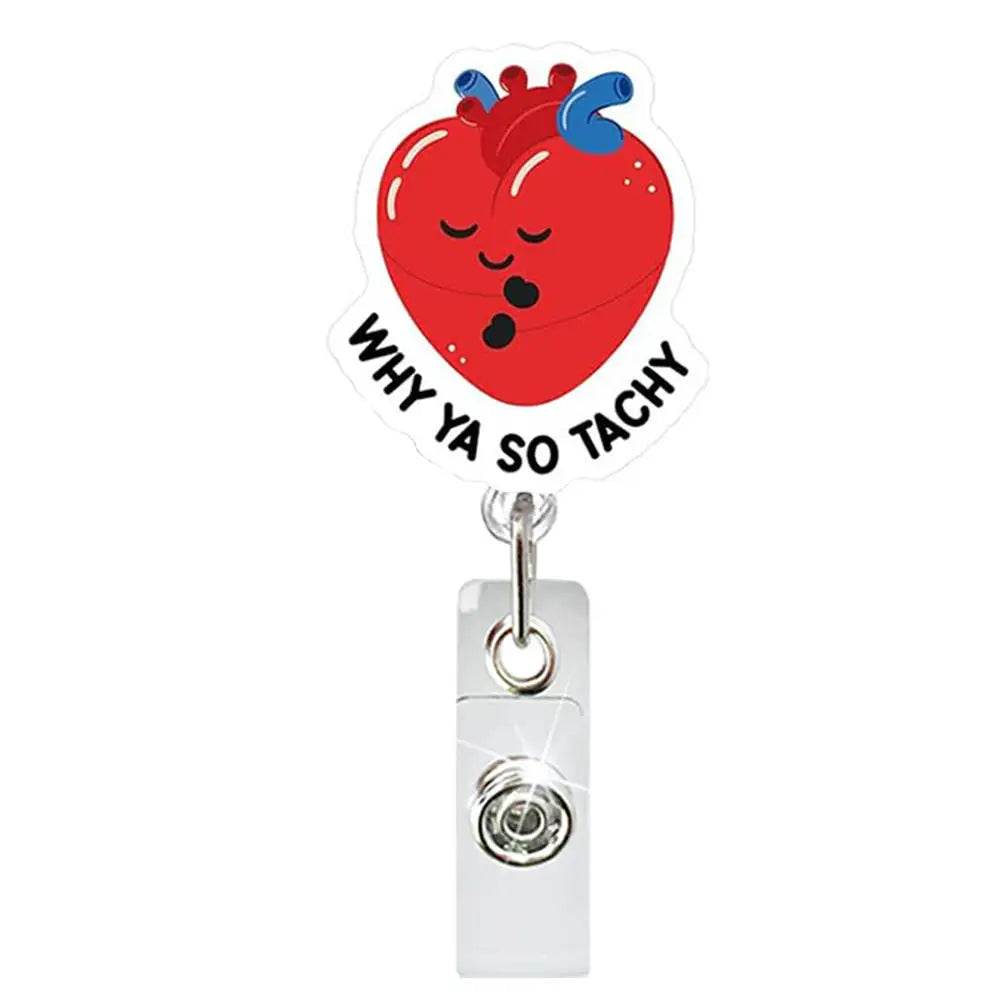 Badge Reel Lightweight Retractable Badge Clip Id Card Holder Heart2