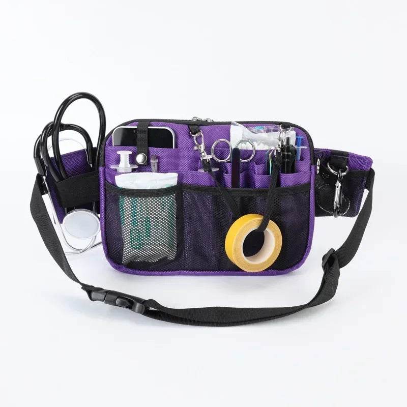 Utility Hip Bag Tool Belt Bag Nurse Waist Pouch Portable Nurse Fanny Pack Pouch Bags for Women and Men purple